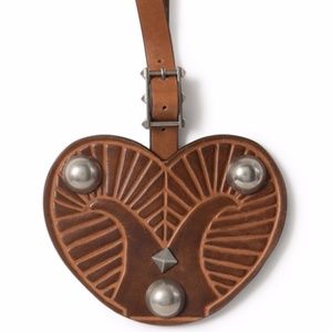 Valentino Leather Heart Bag Charm/Key Charm